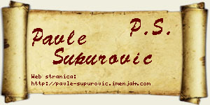 Pavle Supurović vizit kartica